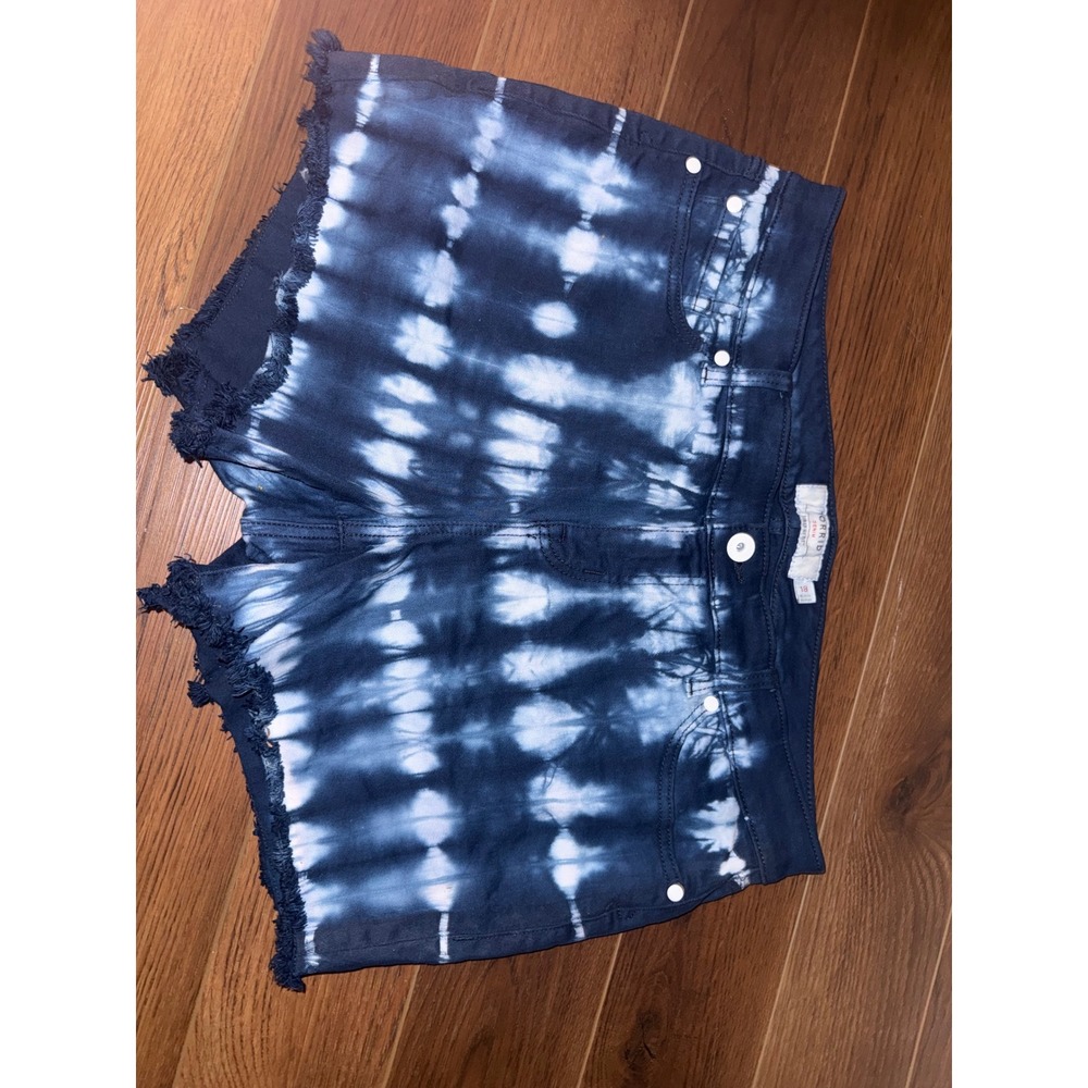 Torrid Denim First At Fit Tie Dye Cut Off Shorts‎ Blue White Frayed Hem Size 18